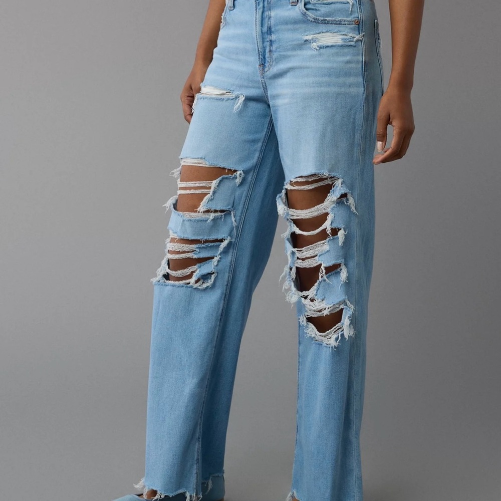 American Eagle Outfitters Blue Flare Wide Leg Jeans